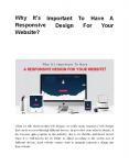 Why It’s Important To Have A Responsive Design For Your Website? PowerPoint PPT Presentation
