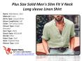 Plus Size Solid Men's Slim Fit V Neck Long sleeve Linen Shirt PowerPoint PPT Presentation