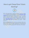 How to get Cheap Plane Tickets Booking