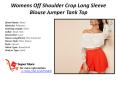Womens Off Shoulder Crop Long Sleeve Blouse Jumper Tank Top PowerPoint PPT Presentation