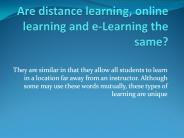 DISTANCE LEARNING