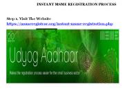 INSTANT MSME REGISTRATION PROCESS
