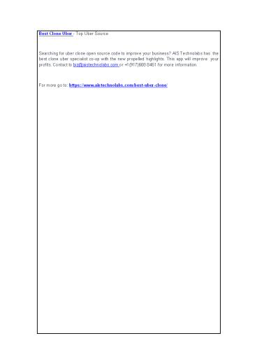 Best Clone Uber - Top Uber Source