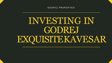 Godrej Exquisite Thane - Lanched New Godrej Properties