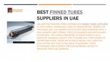 Best finned tubes suppliers in UAE