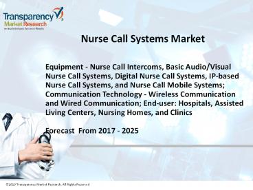 Nurse Call Systems Market is Expected to Touch a Valuation of US$2,665.98 mn by 2025