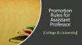 Promotion Rules for Assistant Professor PowerPoint PPT Presentation