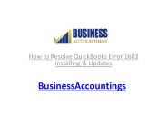 How to Resolve QuickBooks Error 1603 Installing & Updates
