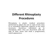 Different Rhinoplasty Procedures