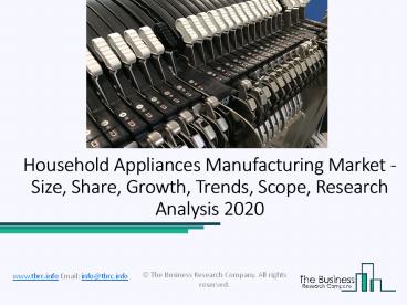 Global Household Appliances Manufacturing Market Industry Analysis 2020