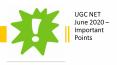 UGC NET June 2020 - Important Points to Remember PowerPoint PPT Presentation
