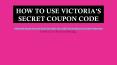 How To Use Victorias Secret Promo Code UAE