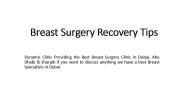 Breast Surgery Recovery Tips