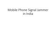 Mobile Phone Signal Jammer in India