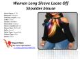 Women Long Sleeve Loose Off Shoulder blouse PowerPoint PPT Presentation