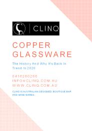 CLINQ’s Hand-Made Copper Glassware | Unique Barware