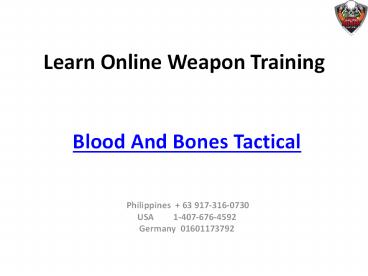 Learn Online Weapon Training