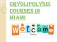 Cryolipolysis Courses in Miami PowerPoint PPT Presentation