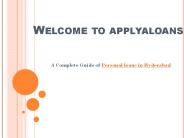 For Personal Loans in Hyderabad - Applyaloans