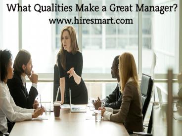 What Qualities Make a Great Manager
