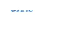 Best colleges for BBA