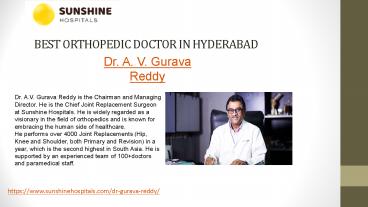 Best Orthopedic Surgeon in Hyderabad - Sunshine Hospitals (1)