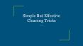 Simple But Effective Cleaning Tricks PowerPoint PPT Presentation