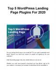 Top 5 WordPress Landing Page Plugins For 2020 PowerPoint PPT Presentation