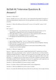 Biztalk HL7 Interview Questions, Answers