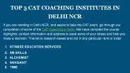 Cat Coaching in Delhi - INSTITUTES