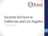 Security Services in California and Los Angeles