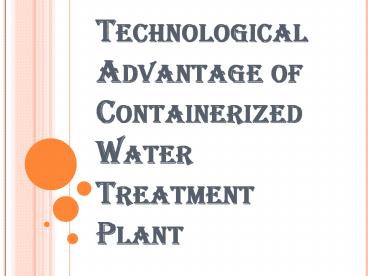 Save on Operational Costs with Containerized Water Treatment Plant