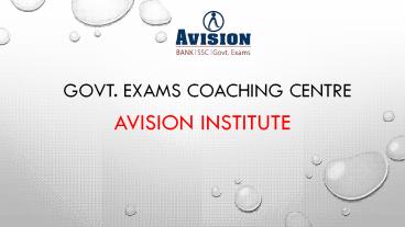 Govt Exams Coaching Center in Kolkata - Avision Institute
