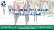 What Can Be Done In Case Of Sexual Assault