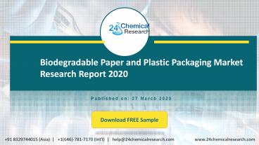 Biodegradable Paper and Plastic Packaging Market Research Report 2020