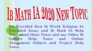Ib Math IA 2020 New Topics