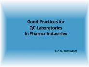 Good Laboratory Practices- Pharma QC Lab_Dr.Amsavel