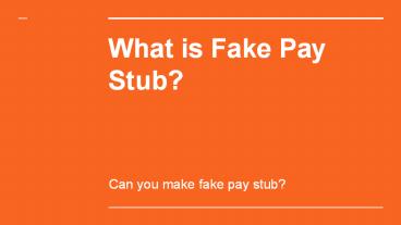 What is Fake Stub Maker?
