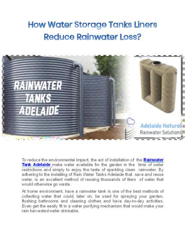 How Water Storage Tanks Liners Reduce Rainwater Loss?