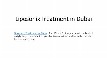 Liposonix Treatment in Dubai