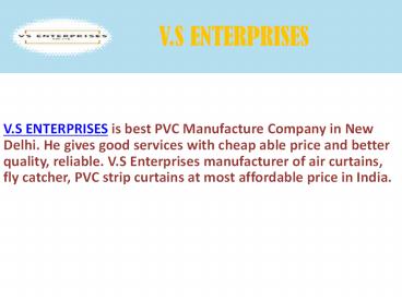 Vsenterprisesflex - PVC Strip Curtains in India