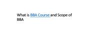 What is BBA Course and Scope of BBA
