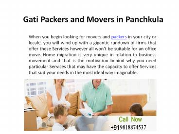 Gati Packers and Movers in Panchkula