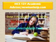 HCS 131 Academic Adviser/newtonhelp.com