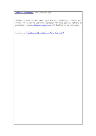 Top Uber Clone Script - Uber Clone Taxi App