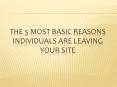 The 5 most basic reasons individuals are leaving your site PowerPoint PPT Presentation