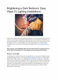 Brightening a Dark Bedroom: Easy Ways To Lighting Installations! PowerPoint PPT Presentation
