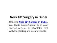 Neck Lift Surgery in Dubai