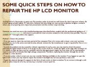 HP display warranty getting better service online