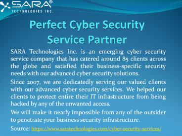 Perfect Cyber Security Service Partner
